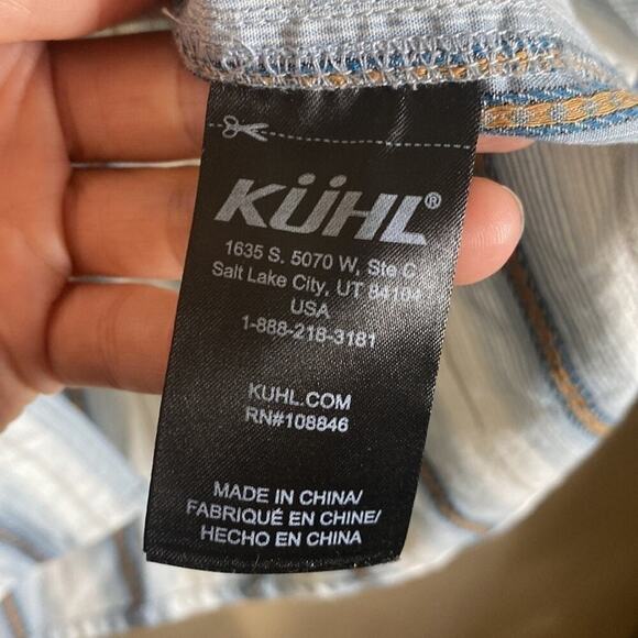 Kuhl striped short sleeve button front shirt - Picture 6 of 10